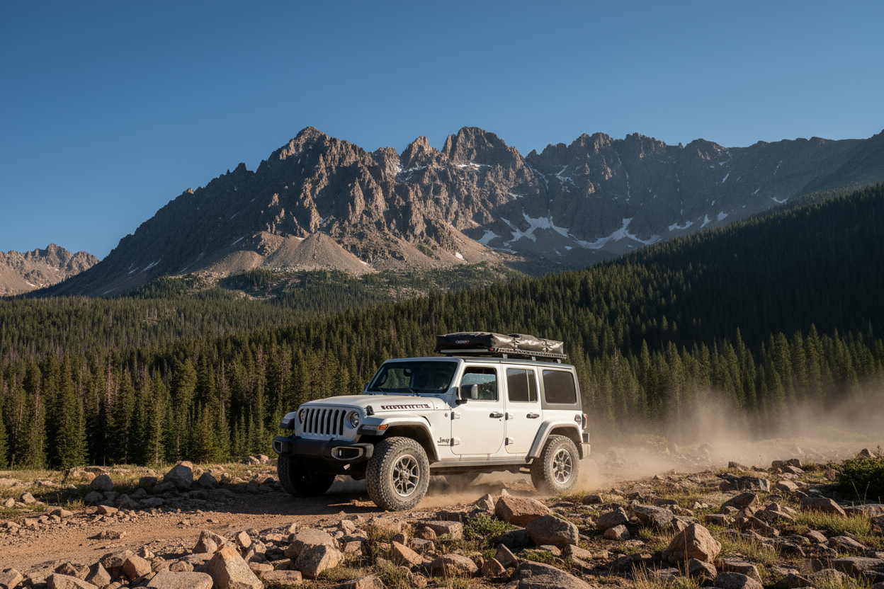 2018 Jeep Wrangler Unlimited in the rocky mountain of colorado